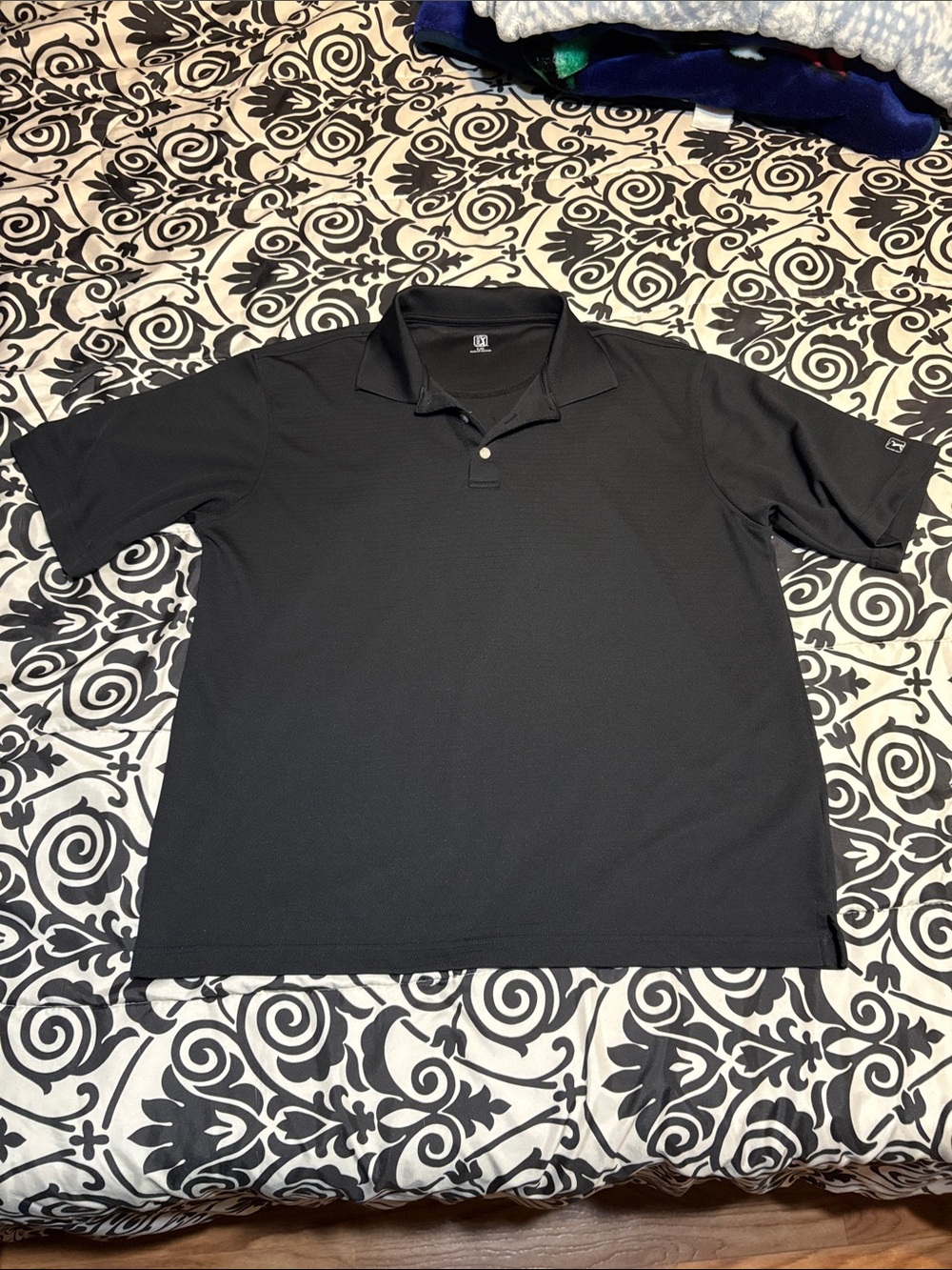 PGA Tour Black Short-Sleeve Performance Polo